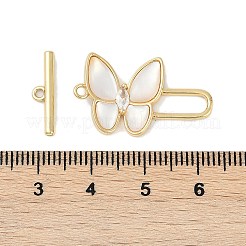 Messing Micro Pave klare Zirkonia Knebelverschlüsse&nbsp;KK-K391-21G-02