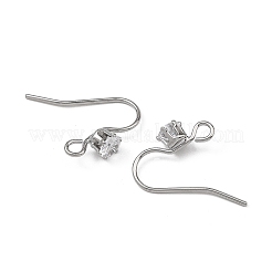 Accessoires de boucles d'oreilles en laiton Shegrace pavés de zircone cubique&nbsp;XGRQ4S090-743P