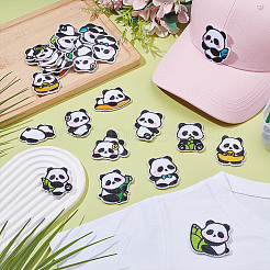 24 Stück 12 Stile Panda computergesteuerte Stickerei Stoff zum Aufbügeln/Aufnähen Patches&nbsp;DIY-AR0004-65