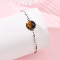 Halbrunde Gliederarmbänder aus Natursteinperlen&nbsp;BJEW-JB14118