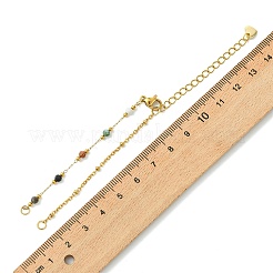 Herstellung eines Armbands aus Satellitenkette aus Edelstahl 304 und facettierten&nbsp;AJEW-JB01622
