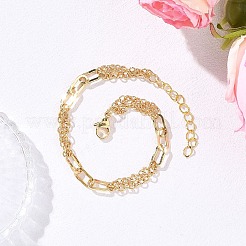 Messing-Roloketten und Büroklammerketten-Armbänder für Damen&nbsp;BJEW-JB12779