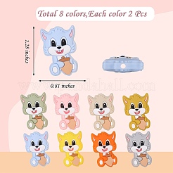 16 Stück Silikonperlen in 8 Farben mit Cartoon-Eichhörnchen&nbsp;JX713A