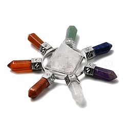 Pyramide aus natürlichem Mischstein und natürlichem Quarzkristall und Energiegenerator mit 7 Chakra-Punkt&nbsp;DJEW-K011-A01