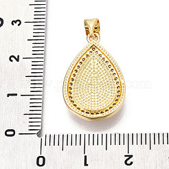 Pendenti in zirconi cubici trasparenti in micro pavè di ottone&nbsp;KK-N268-23G