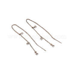 Filo per orecchini in ottone tondo piatto con zirconi cubici trasparenti&nbsp;FS-WG76BDC-02
