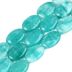 Teñidos naturales blancas abalorios de jade hebras&nbsp;G-N370-01A-05