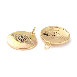 Pendentifs avec zircon cubiques à micro-pavés en laiton&nbsp;ZIRC-P092-008G-RS