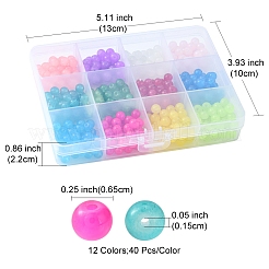 480 Stück 12 Farben Backfarbe Imitation von Jadeglas-Rundperlensträngen&nbsp;DGLA-FS0001-01