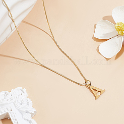 1 pz 304 collane con ciondolo a forma di lettera in acciaio inossidabile&nbsp;NJEW-LP0001-38A-G