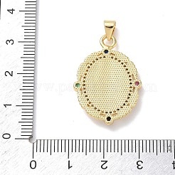 Colgantes religiosos de latón con micropavé de circonitas cúbicas transparentes&nbsp;KK-L268-020G-03