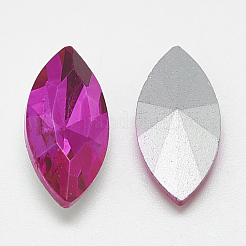 Cabochons en verre avec strass de dos avec point&nbsp;RGLA-T083-3x6mm-09