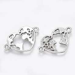 Ciondolo a forma di cuore in stile tibetano con connettore per mappa&nbsp;TIBE-S314-44AS-NF