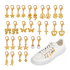 28 stücke 14 arten harz imitation perle & legierung schuhe charme&nbsp;HJEW-PH02198