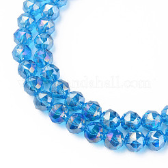Chapelets de perles en verre transparent électrolytique&nbsp;EGLA-N002-34B-D04