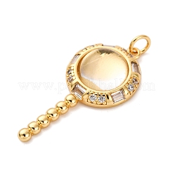 Ottone micro spianare pendenti zirconi&nbsp;KK-U076-04G-03
