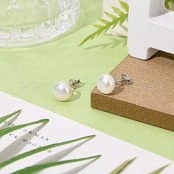 Boucles d'oreilles à tige en perles anti-ternissement&nbsp;EJEW-Q701-01B