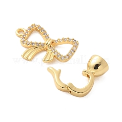 Messing Micro Pave klare Zirkonia Falte über Verschlüsse&nbsp;KK-U056-37G