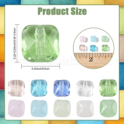 250pcs 5 Farben transparente Glasperlen&nbsp;GLAA-YW0005-70