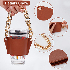 Manchon de tasse réutilisable résistant à la chaleur en cuir pu&nbsp;AJEW-WH0326-39A