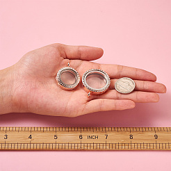 4 Stück 2 Stil Legierung Glas Kristall Strass Anhänger&nbsp;PALLOY-TA0002-36D