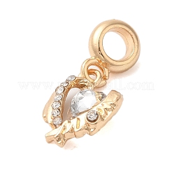 Zahnstangenüberzuglegierungs-Kristallrhinestone-europäische baumelnde Charme&nbsp;PALLOY-S189-36G