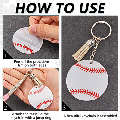 Kits de fabrication de porte-clés pendentifs en acrylique avec ballon de sport à faire soi-même&nbsp;DIY-SP0001-44A
