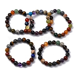 Stretch-Armbänder aus natürlichen und synthetischen Edelsteinperlen für Frauen und Männer&nbsp;BJEW-F490-01B