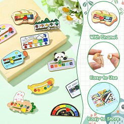 10 pièce de 10 styles d'épingles coulissantes en émail pour batterie d'humeur sociale&nbsp;JEWB-CJ0001-52