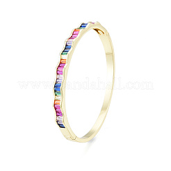 Armreif mit Zirkonia-Welle und Scharnier&nbsp;BJEW-N014-016