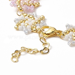Braccialetto a catena a maglia ottagonale intrecciato con semi fatti a mano&nbsp;BJEW-MZ00009