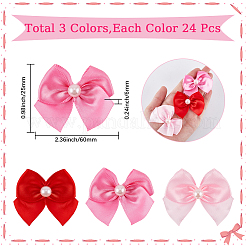 72 Stück 3 Farben Bowknot Polyester Ornament Zubehör&nbsp;DIY-SP0003-61