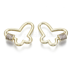 Charms in ottone con micro pavé di zirconi e moschettone a vite&nbsp;KK-R136-071E-NF