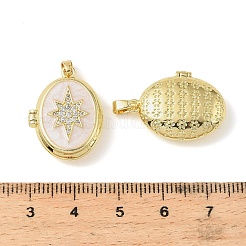 Messing micro pave Zirkonia Medaillon Anhänger&nbsp;KK-A290-09G