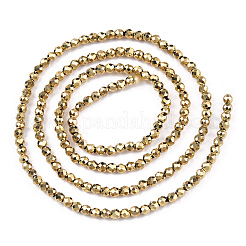 Chapelets de perles en verre électroplaqué&nbsp;EGLA-T027-01G
