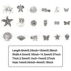 108 Stück 18 Stile tibetischen Stil Zinklegierung Abstandsperlen&nbsp;FIND-CA0006-43