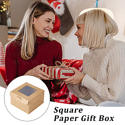 Quadratische Geschenkboxen aus Kraftpapier zur Aufbewahrung&nbsp;CON-WH0095-81A-01