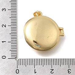 Messing Micro Pave klare Zirkonia Medaillon Anhänger&nbsp;KK-D431-031C-G