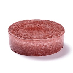 Cenicero de resina con piedras de viruta de cuarzo rosa natural&nbsp;DJEW-F015-05F