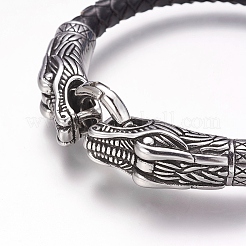 Bracciali di corda di pelle intrecciato &nbsp;BJEW-P174-01
