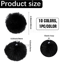 10 Stück 10 Farben weicher Pomponball aus künstlichem Kaninchenfell&nbsp;DIY-CY0001-87