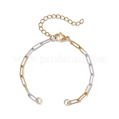 2 Stück 2 Farben zweifarbig 304 Edelstahl Büroklammer Kette Armband machen Sets&nbsp;AJEW-JB01436