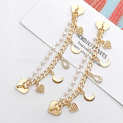 3 Stück 3 Stil Perlen Kunststoff Perlen Charms Gliederkette Handyhülle Doppelkettenband Set&nbsp;AJEW-WR0001-42