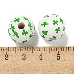 Perles européennes en bois imprimées&nbsp;WOOD-G022-01E
