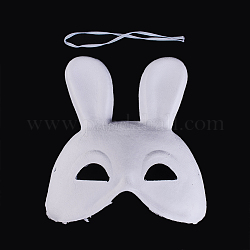 Masques en papier de lapin de fête, oreilles de lapin, blanc, 205x195mm