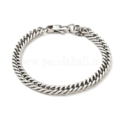 201 Stainless Steel Cuban Link Chains Bracelet for Men Women, Stainless Steel Color, 7-1/2 inch(18.9cm)