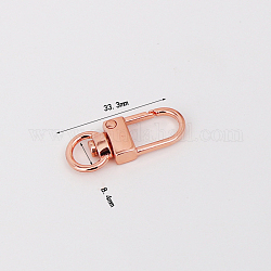 Шарнирные застежки для лобстера из цинкового сплава, поворотный карабин-лобстер, розовое золото , 33.3 мм, отверстие : 8.4 мм