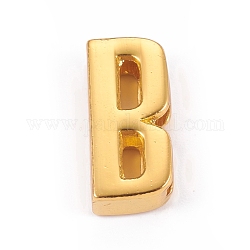 合金スライドチャーム  カドミウムフリー＆鉛フリー  ゴールドカラー  文字B  20x10x6.5mm  穴：3x18mm