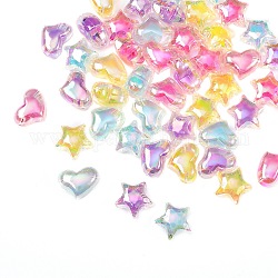 Transparent Acrylic Beads, Beads in Beads, Mixed Shapes, Mixed Color, 48pcs/set