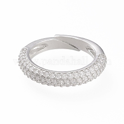 Регулируемые латунные микропрофилированные кубические кольца из циркония, открытые кольца, долговечный, платина, прозрачные, Размер 5, 16 мм
